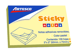 NOTAS ADHESIVAS (3 X 2) AMARILLO 100 HOJAS ARTESCO